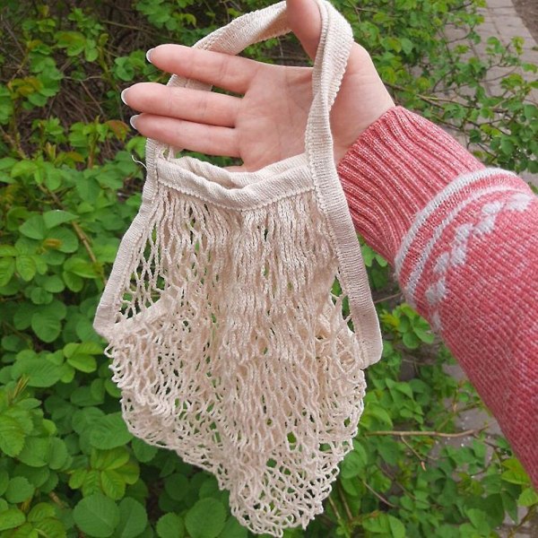 Toes Mesh Bag Bomullssnöre Producera Shopping Sköldpadda-väskor Livsmedel Kort handtag Nät Axelväska Frukt Grönsak Återanvändbar COLOR J