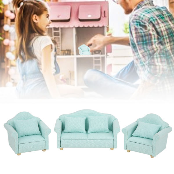 3 stk 1:12 Mini Dukkehustrukket Sofa Pute Sett Tilbehør Rommøbler ToyMatcha Farge