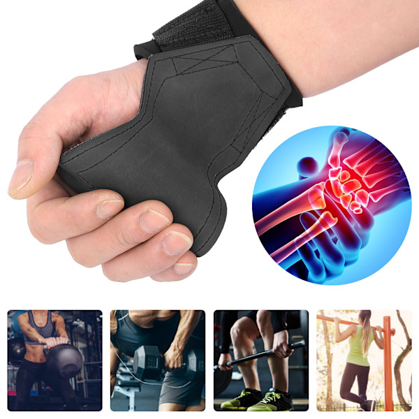 Gummiklädda Anti-Halk Gym Handskar Grepp Pull Up Träning Skivstång Hantel Viktlyftning Greppdynor (M)