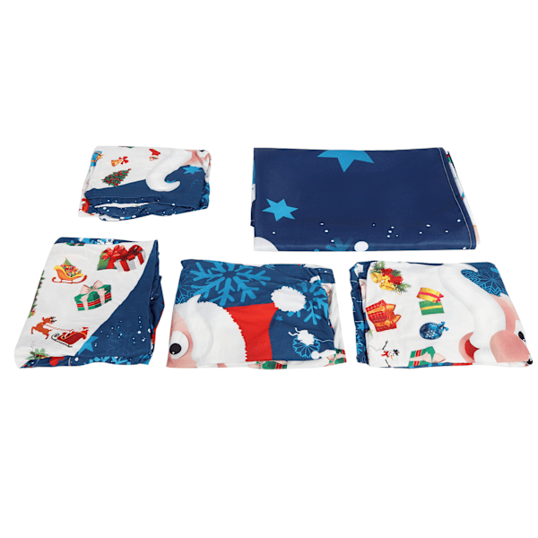 Julbordsduk Stolöverdrag Set för Hem Kök Matsal Festlig dekoration Blå jultomte 140x180cm