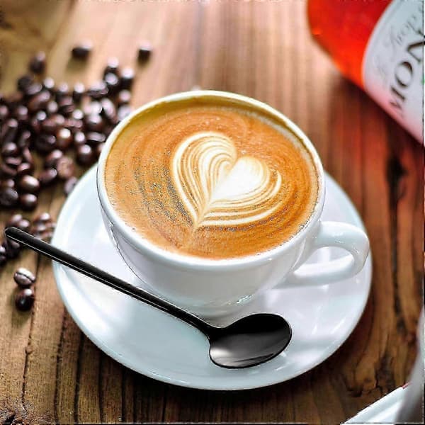 12-pak sorte espressoskeer, mini-skeer i rustfrit stål, lille rund ske (13 cm)
