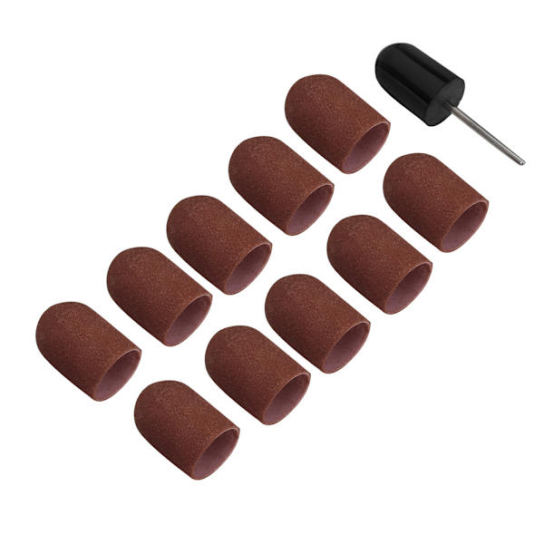 Nail Art Slipband Nagelpolering Sliphuvud Slipring Cap 16 x 25 mm (Brun)