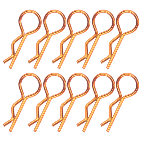 10 stk RC Bil Karosseri Klips R-Form Metall Karosseri Klips Pins for 1/5 1/6 1/8 1/10 RC Bil (bronsefarge)