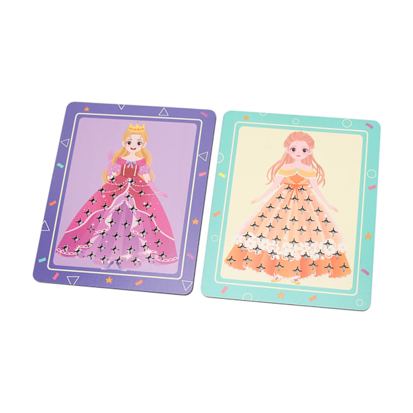 DIY Poking Prinsessekjole Håndværkssæt Finmotorik 3D-maleri Finmotorik Prinsesse Klæd-ud Legetøj Lilla