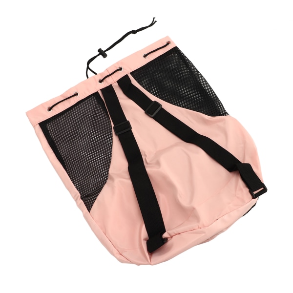 Mesh Beach Ryggsäck Justerbar axelrem Lätt Andningsbar Mesh och PVC Swim Mesh Ryggsäck för Gym Rosa