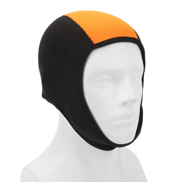 Våddragt Hætte Thermal Swim Surf Dykning Hætte Sol UV-beskyttelse Hurtigtørrende til Mænd Kvinder Sort Orange