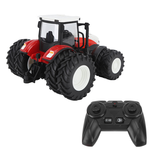 1/24 2,4G Fjärrkontroll Traktorleksak Barn RC-traktor 4-kanals 8-hjul Småbarn Lantbruksfordon Leksaker för över 3 år Pojkar Flickor Röd