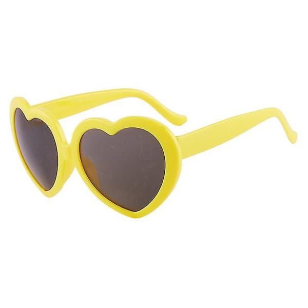 Hjärtformade effektglasögon solglasögon yellow