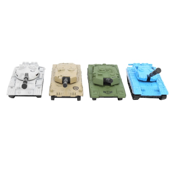 4 kpl Alloy Tank -malli Erittäin realistisen mallin sotilaspanssarivaunu lelu lapsille Alloy Tank -malli