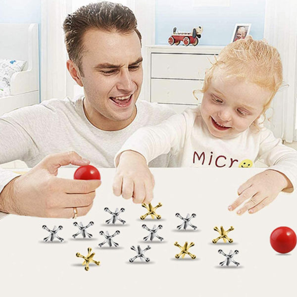 Peli Pallosetti 10X Kulta Hopea Metalli Jacks Metallinen Jacks ja Pomppupallosetti Peli Palkintojuhla