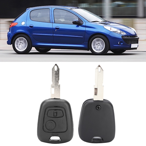 Nyckelskal med 2 knappar Bilnyckelfodral Byte av tillbehör Passar för Peugeot 206 306 307
