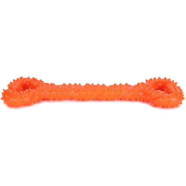 TPR Hund Tuggleksak Benform Tänder Rengöring Stick Husdjur Interaktiv Molar Leka ToyOrange