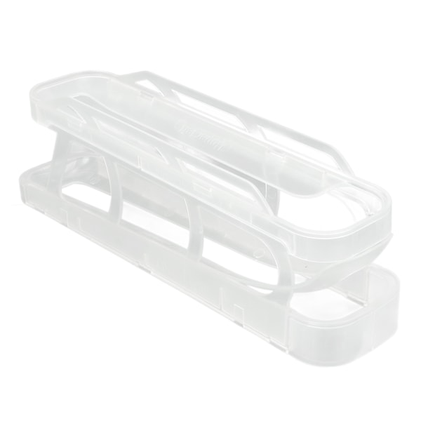 Rolling Egg Dispenser 2-vånings utrymmesbesparande automatisk roll down ägghållare för kylskåp bänkskiva Transparent