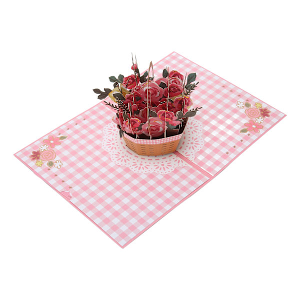 Pink Rose Lykønskningskort Udsøgt Gravering Miljøvenlige 3D Lykønskningskort til Valentinsdag
