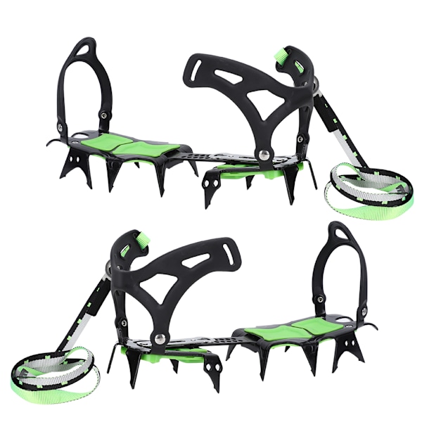 Et par BRS-S1A lysegrønne 14 lange tenner anti-skli ispigger sko grep pigger crampons for fotturer klatring