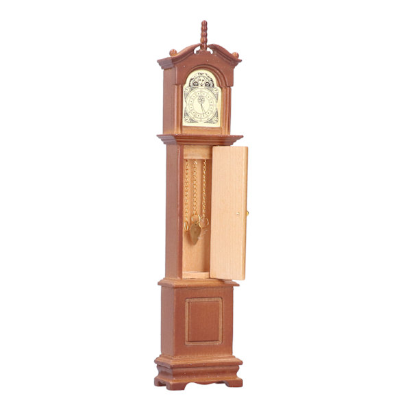 1/12 Dollhouse Miniatyr farfarsklocka Trä Minimodell Möbeltillbehör
