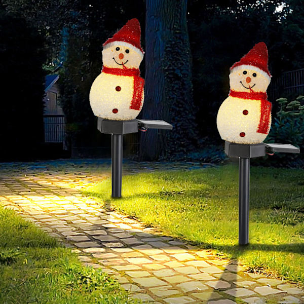 Utendørs vanntett LED solcelledrevet snømann julehagelys for hagedekorasjon