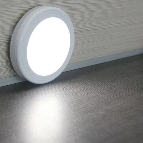 6 LED Rund Automatisk Bevægelsessensor Infrarød Natlys Skab Trappe Lampe
