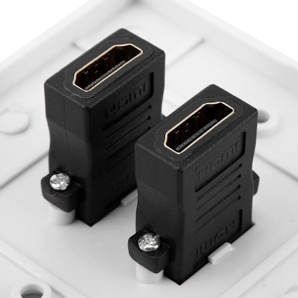 Vit Dual Port HDMI Väggplatta Panel för Hotell Hemmakontor Building US Standard