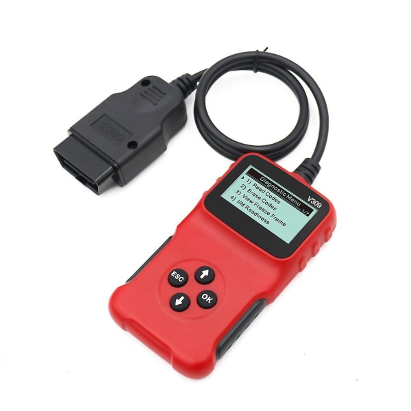Auto Obd2 Scanner, Universal Wired Auto Motor Fault Modeler, V309 Can Diagnostic Scan Tool för Motor Control Light, Im Standby Smog Check, Hd Lcd Scr