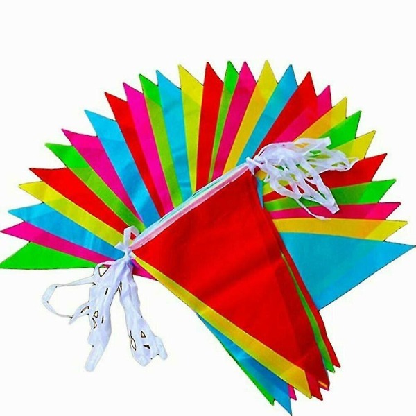 80m-färgglada Bunting Triangel Flaggor Bröllopsfest Utomhus Banner Dekor Newcolor1st)