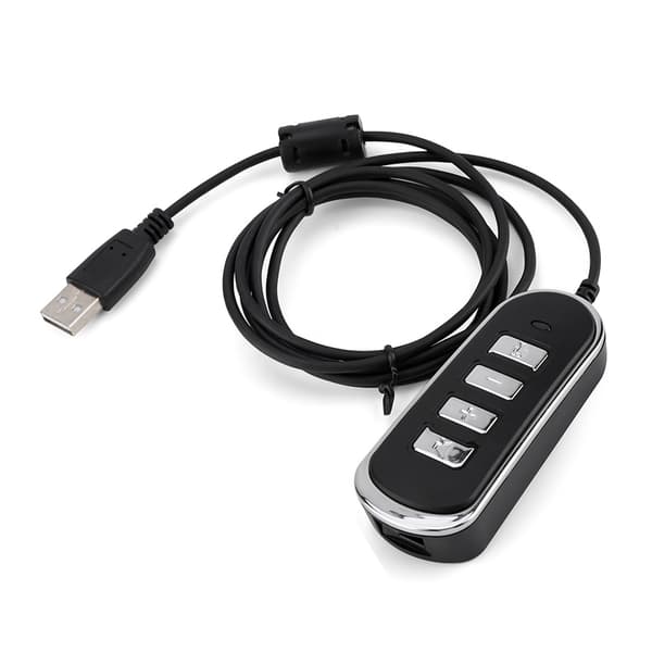 USB-hodetelefonadapter med kontrollboks - RJ9 til USB-konverteringskabel