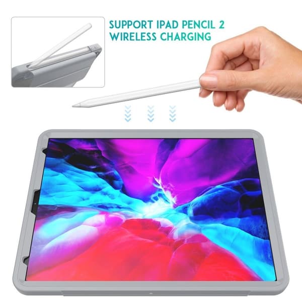 Kompatibel med iPad Pro 12.9 inch (2020) elegant tri-fold fodral - grå Silvergrå silver