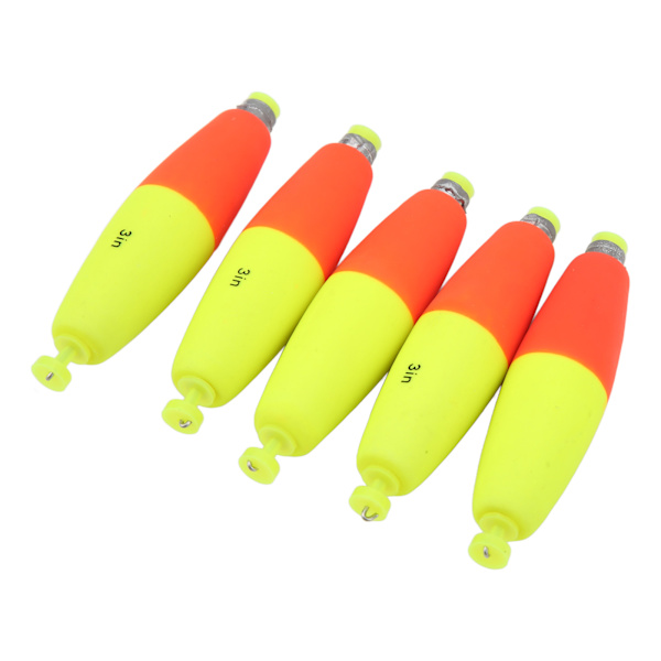 5st EVA Foam Fiskeflottor Fiske Bobbers Slim Portable Drift Floats för sötvattensaltvatten 3in