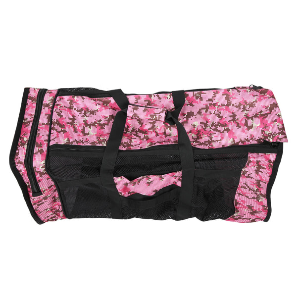 105L Højkapacitet Dobbelt Lynlås Udendørs Dykkerudstyr Taske Svømmetilbehør Flipper Håndtaske Rosa Camouflage 105L