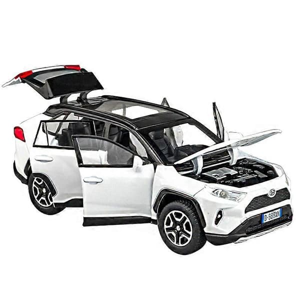 1:32 RAV4 SUV Trykstøbt Legetøjsbilmodel Lyd og Lys Træk tilbage Børnelegetøj Samlerobjekt Fødselsdagsgave[LD]