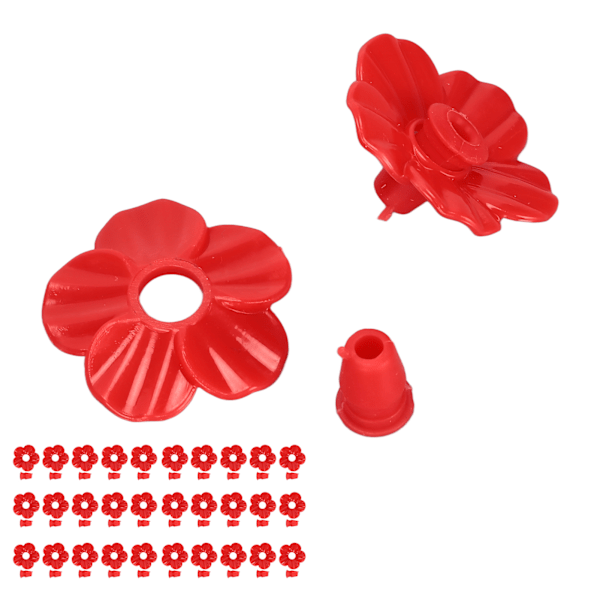 30 set Hummingbird Feeder Blommor Flerfärgad Unik utbytbar Hummingbird Bird Feeder Blomma Tillbehör Röd