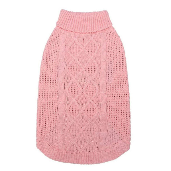 Vintervarm Strikket Hund og Kattesweater - Pink