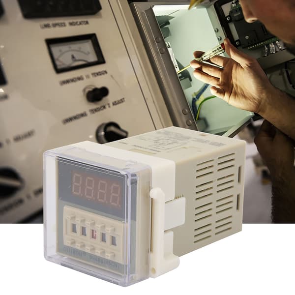 O111ROM DH48S‑2Z LCD Display Tid Timer Fördröjningsrelä 8 Stift 0.01S‑9999H (24VAC/DC)