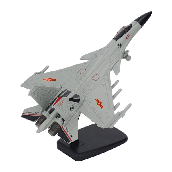 Fighter Aircraft Model Pull Back med Display Stativ Ljud Ljuslegering Flygplansmodell för pojke Barn Grå Vit