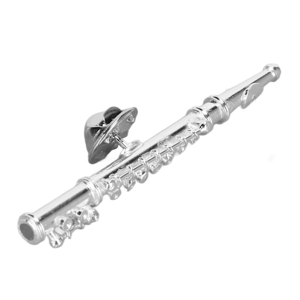 Hopeahuilun Solki Miniatyyrimusiikkiväline Rintataskun Neula Punaisella Sametti Vuorattu Instrumentti Kotelo