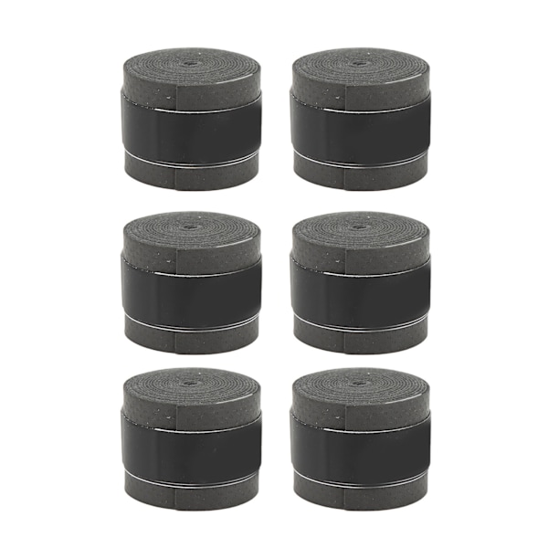 6 stk Tennisracket Greb Tape PU Frost Anti-slip Svedabsorption Badmintonracket Tape Sporttilbehør Sort
