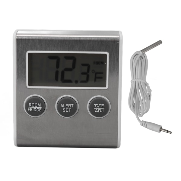 Digital Refrigerator Thermometer Alarm Memory Function Small Freezer Thermometer with Magnet for Laboratory White
