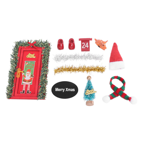 Dukkehussæt Juledekoration DIY Ferie Scene Model Legetøj til 1/12 1/6 skala dukkehus