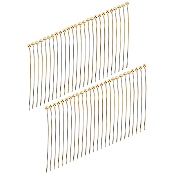50 st Kulhuvudsnålar Smyckeshänge DIY Craft Pärltillverkningsdelar Tillbehör Guld 40 mm / 1.57in