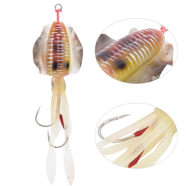 Myk og lysende fiskeagn UV blekksprut lokke fiskeutstyr tilbehør1#