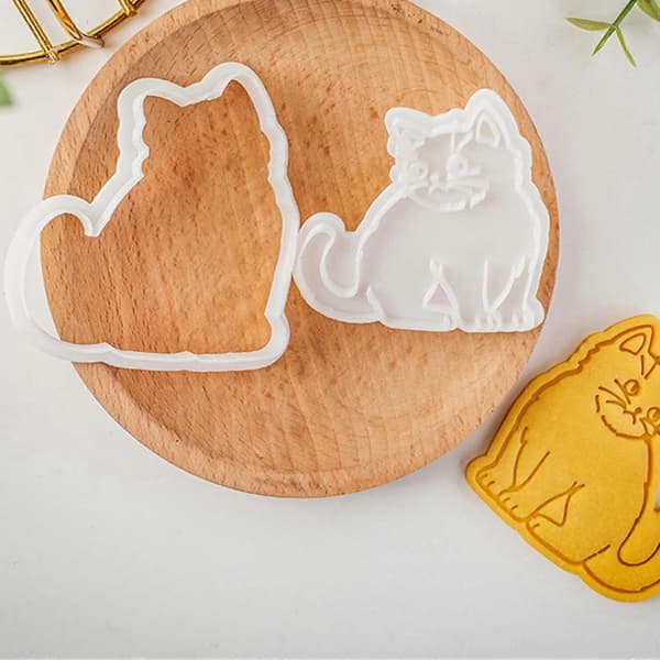 Søde katteformer kiksforme elegante katte mønster kiksestempel kiksform til sød dessertfremstilling Kitten A