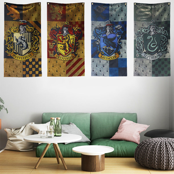 Seinälle ripustettavat liput Ultra Premium Gryffindor Slytherin Hufflepuff Ravenclaw Sisä- ja ulkokäyttöön Juhlalippu