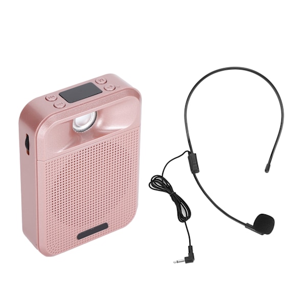 Bærbar Stemmeforstærker Genopladelig Mikrofon Højttaler Radio Understøtter Hukommelseskort Pink