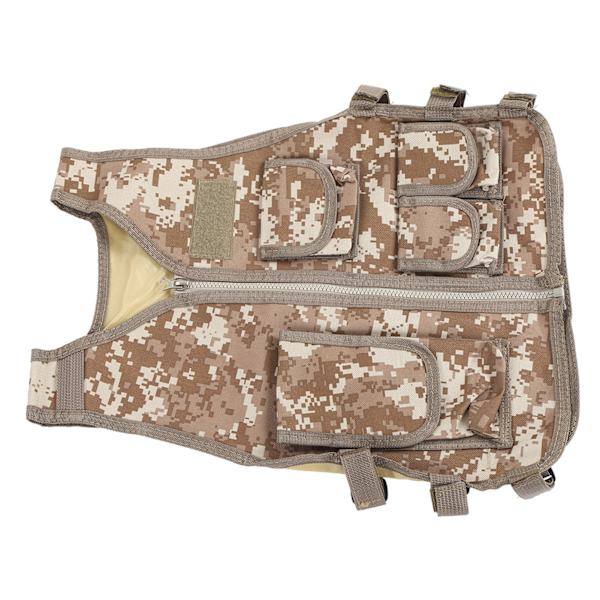 Lasten taktinen liivi Oxford-kankaasta säädettävä vyötäröllä Moni tasku Lasten liivi vaellukseen Vuorikiipeilyyn Camouflage S