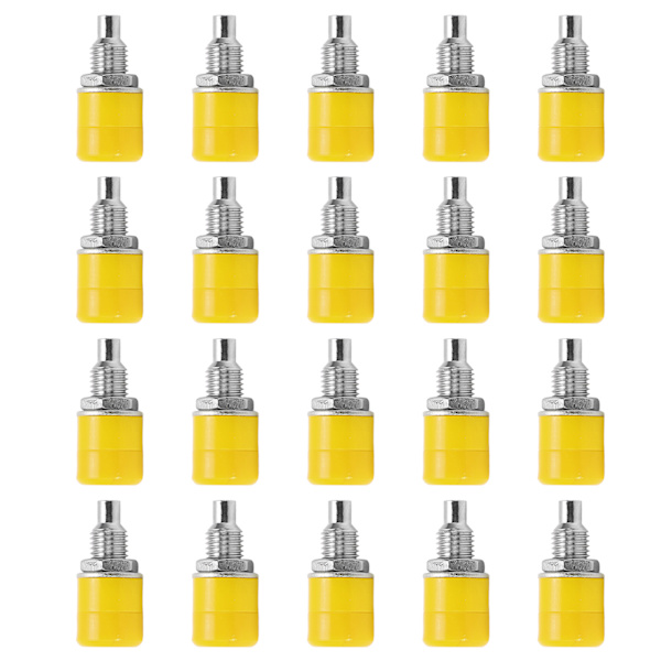 20 kpl 24.070 4 mm paneeli Bananiliitäntä Kupari Naarasadapteri Nikkelillä päällystetty Banana Jack elektroniikkalaitteille Keltainen