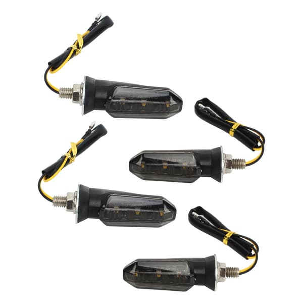 4pcs Motorcycle LED Turn Signals Mini Front Rear Indicator Waterproof Universal for Beach Scooter 12V