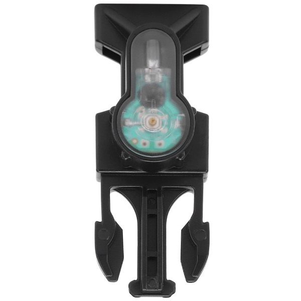 Udendørs Mini Overlevelses Sikkerhedslys IPX8 Vandtæt Signallys med Udløserspænde Sort Base Grønt Lys