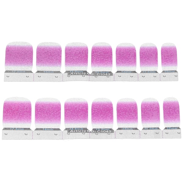 Negledekor Stickers Glittermønster Gradient Farge Full Dekning Selvklebende DIY Stilig Negle Wraps43