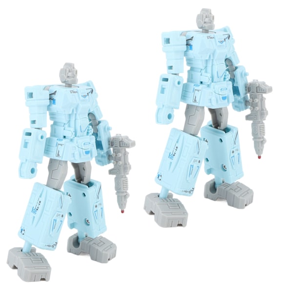 2 stk Transformerende Robotpenn Deformation Robotpenn Demonter Student Study Papirvarer Lys Blå