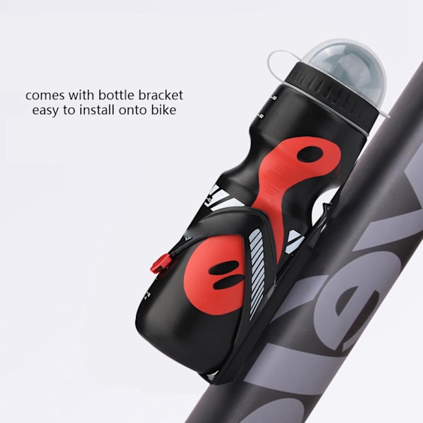 650 ml Vandflaske med Holder til Cykelholder til Cykling på Mountainbikes (Sort)